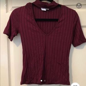 Maroon top